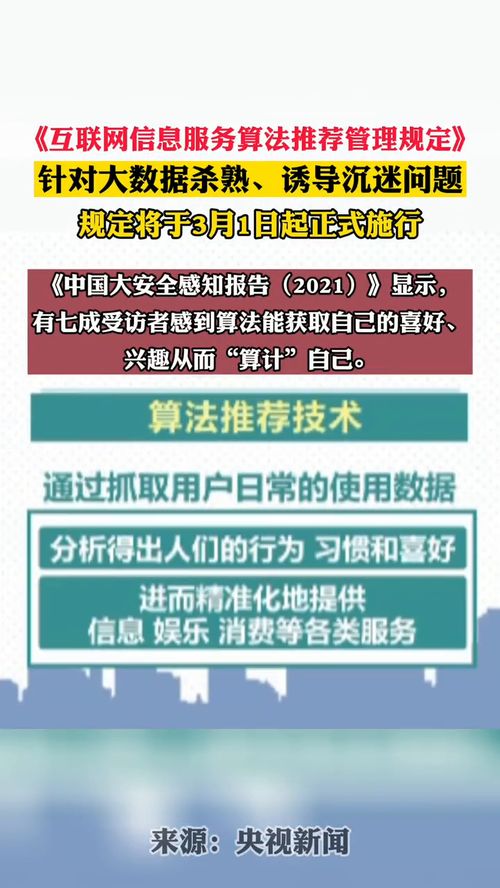 《互聯(lián)網(wǎng)信息服務(wù)算法推薦管理規(guī)定》將于3月1日正式實施，加強網(wǎng)絡(luò)信息治理